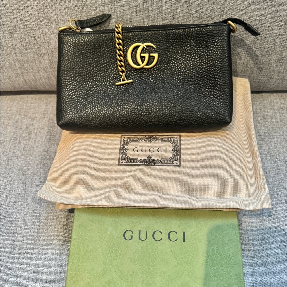 Gucci Black Leather Wallet on Chain Brand New!